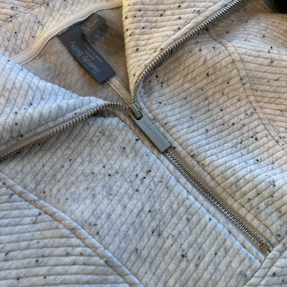 Sweaty Betty Radiant 1/4 zip ribbed Heathered heavyweight sweatshirt. Boxy. EUC - Picture 15 of 16